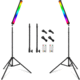 2-Pack of RGB LED Light Wand with Stand, Full Color 2500-9500K 5000 mAh with 78.7" Tripod